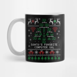 Santa's Favorite Computer Gal Girl Christmas Mug